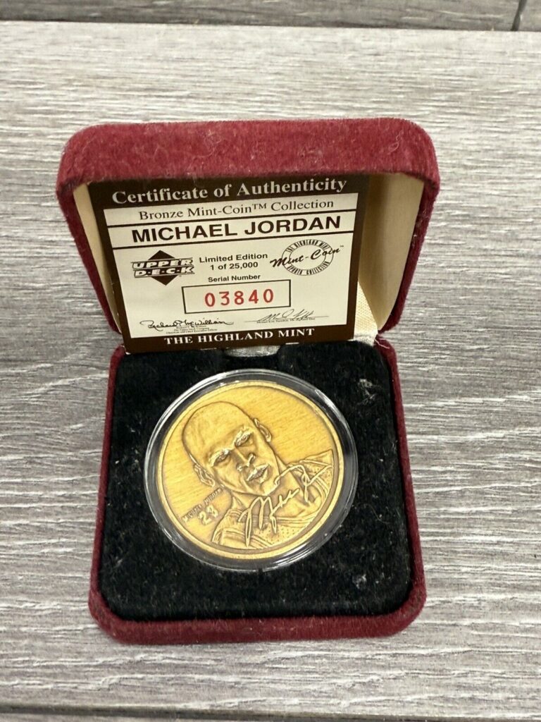 Read more about the article Michael Jordan 23 Highland Mint Bronze Coin Limited Edition Upper Deck w/ COA