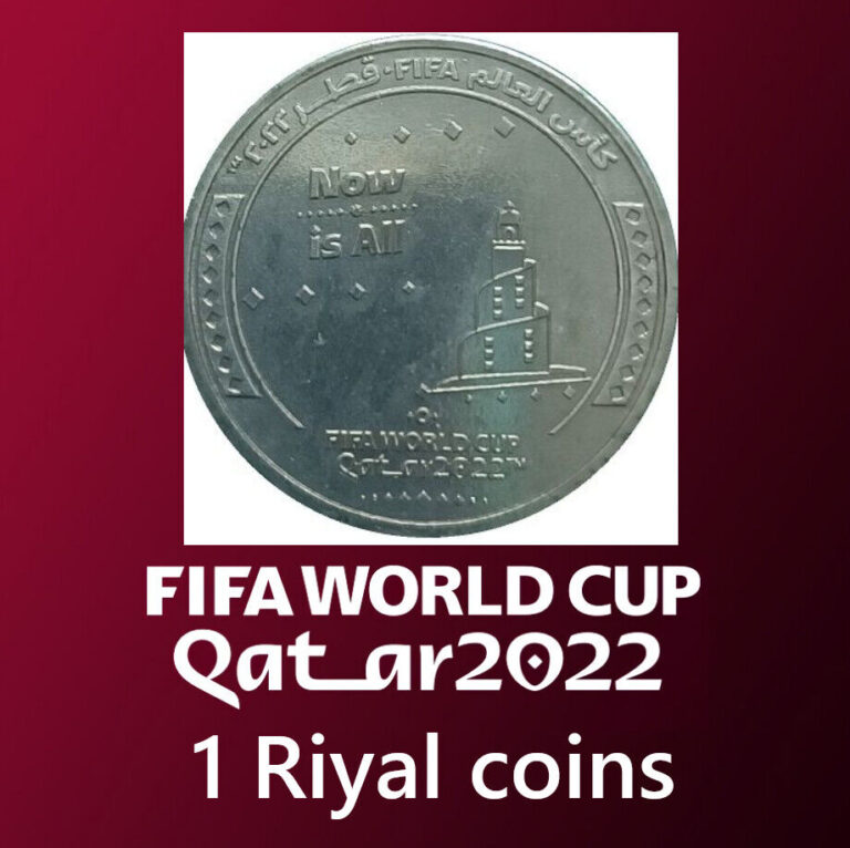 Read more about the article Qatar coins 1 Riyal 2022 FIFA world cup Football Mascot Lusail Emblem Trophy UNC