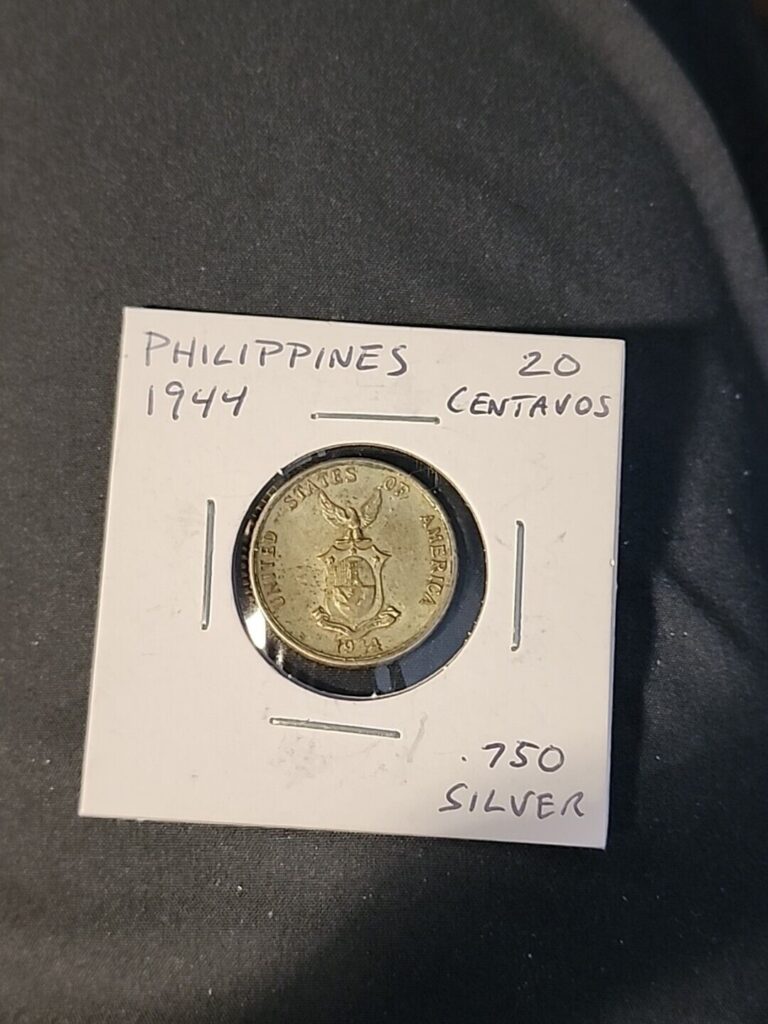 Read more about the article 1944 S Philippines 50 Centavos Nice .750 Silver Foreign World Coin