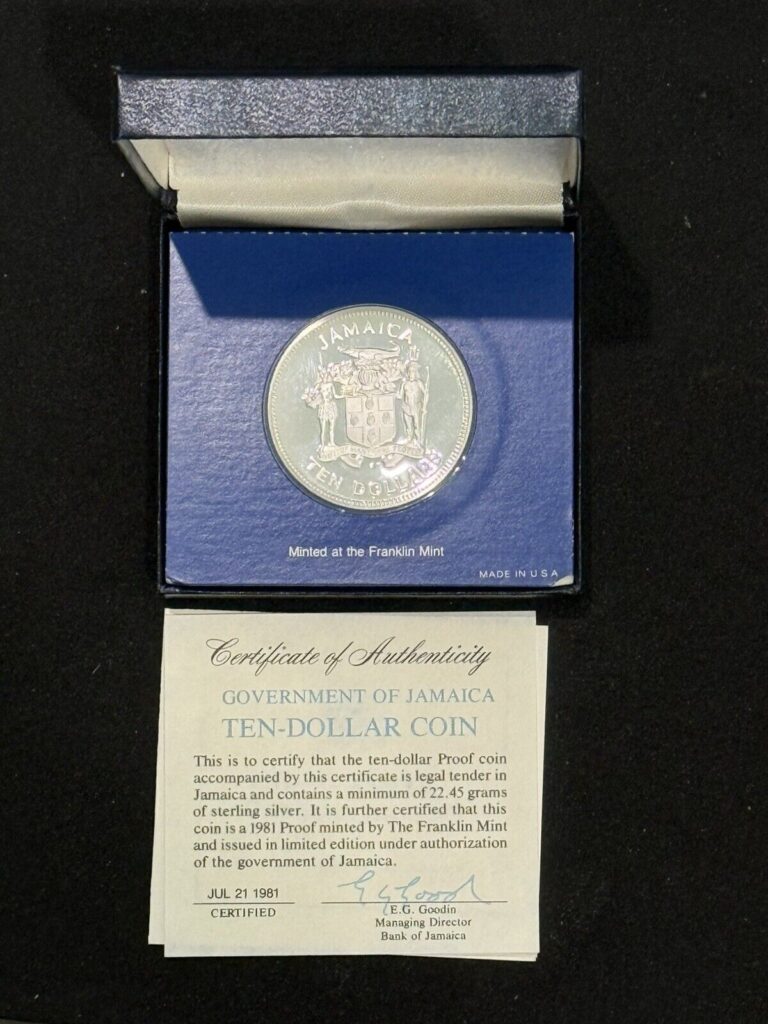 Read more about the article 1981 Jamaica 10$ Ten Dollar Silver Proof Coin OGP and COA