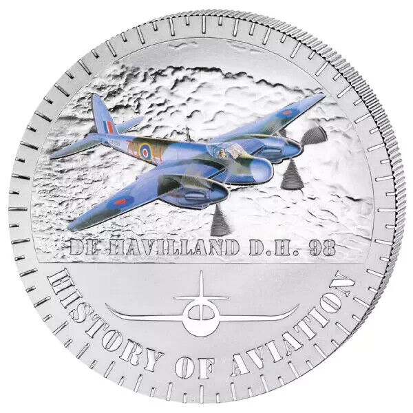 Read more about the article 2015 Burundi History of Aviation De Havilland D.H. 98 20g Silver Coin