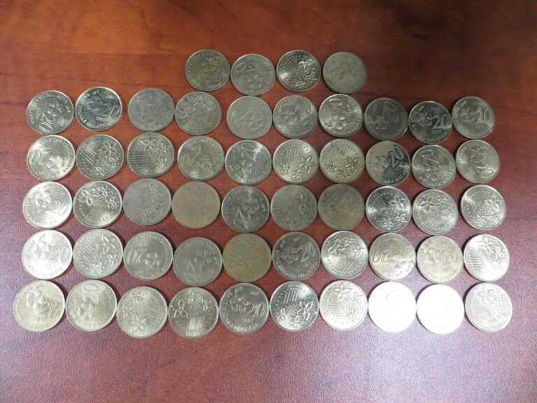 Read more about the article Malaysia  Coin Lot  20 Sen Coins 54 coins in total! Lot 261