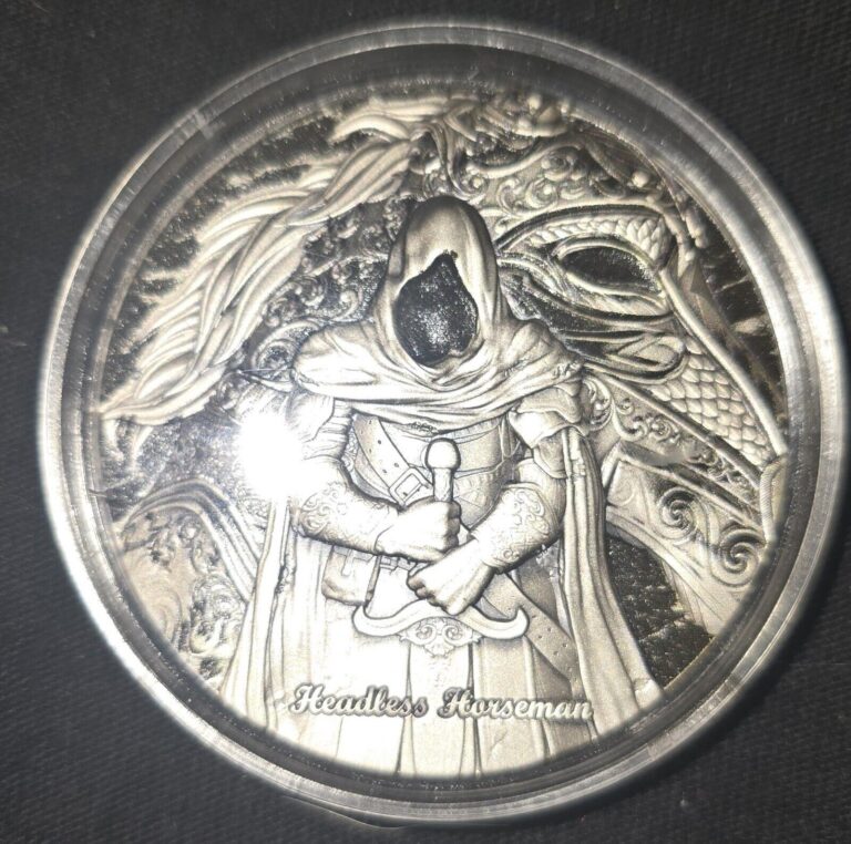 Read more about the article 2025 Cameroon Headless Horseman 2 oz Silver Coin Mintage199 Mint Sealed LAST ONE