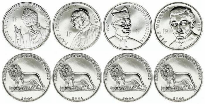Read more about the article Saint Pope John Paul II Four UNC 2004 Coins of the Congo w/ COA -BUY MORE and SAVE