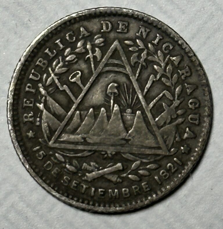 Read more about the article 1887 H Nicaragua 10 Cents Silver Coin KM6