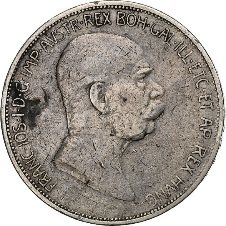 Read more about the article [#1200610] Austria  Franz Joseph I  5 Corona  1909  Silver  VF  KM:2813