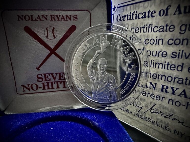 Read more about the article 1 ozt Liberia 1993 Nolan Ryan “No-Hitters” $10 SILVER Bullion Coin