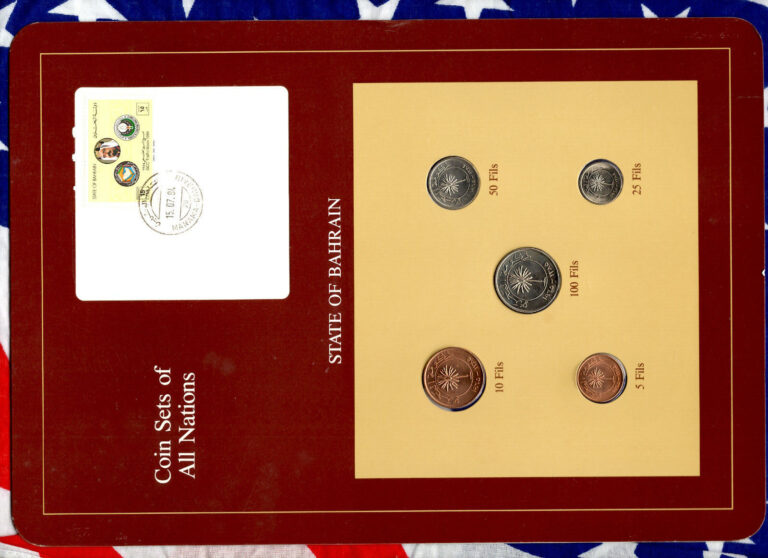 Read more about the article Coin Sets of All Nations Bahrain all 1965 UNC 100  50  25  10  5 Fils