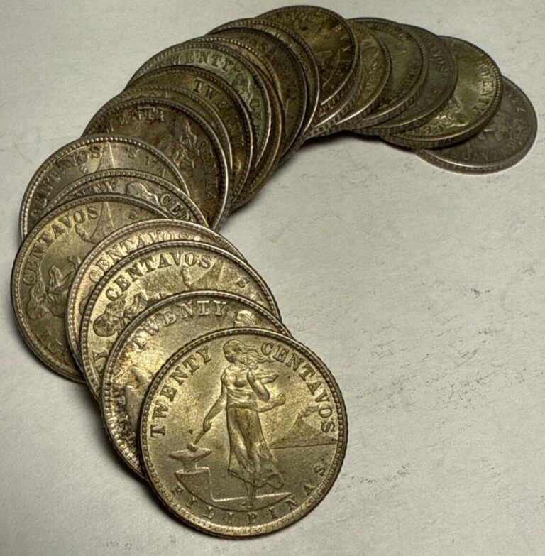 Read more about the article One- 1940’s Philippines 20 Centavos Silver Coin (1) Coin Selected At Random