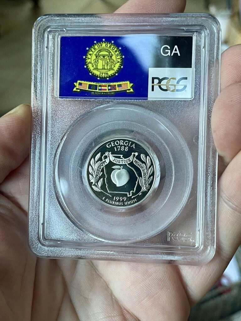 Read more about the article GEORGIA Deep Cameo 🍑🇺🇸 Proof 1999-S US STATE QUARTER PCGS PR69DCAM not Silver