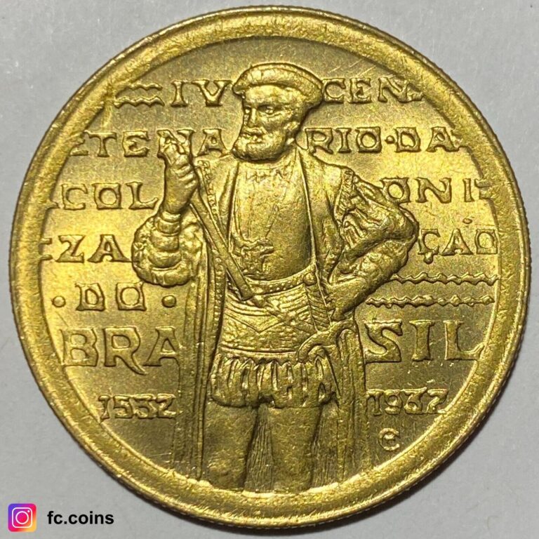 Read more about the article BRAZIL – 1000 Reis 1932 MS (Rio de Janeiro) – Al. Bronze Coin – @fc.coins