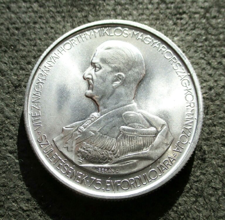 Read more about the article OLD COMMEMORATIVE COIN OF HUNGARY 5 PENGO 1943 ADMIRAL HORTHY WORLD WAR II UNC