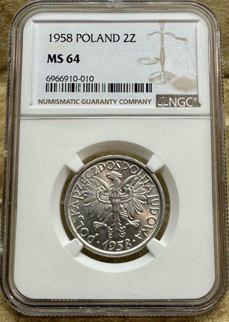 Read more about the article Poland 1958 2 Złote NGC MS 64 Key Date