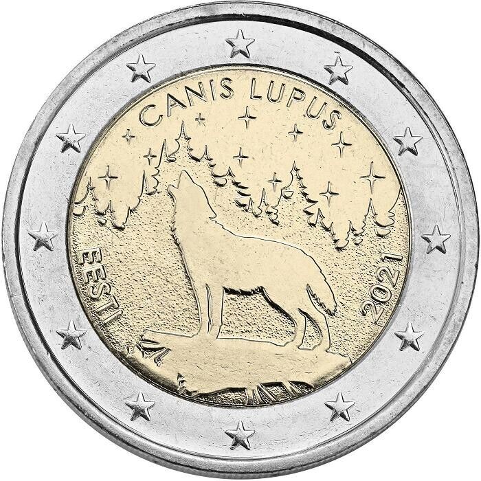 Read more about the article 2 Euro Estland 2021 The Wolf – Estonian National Animal UNC