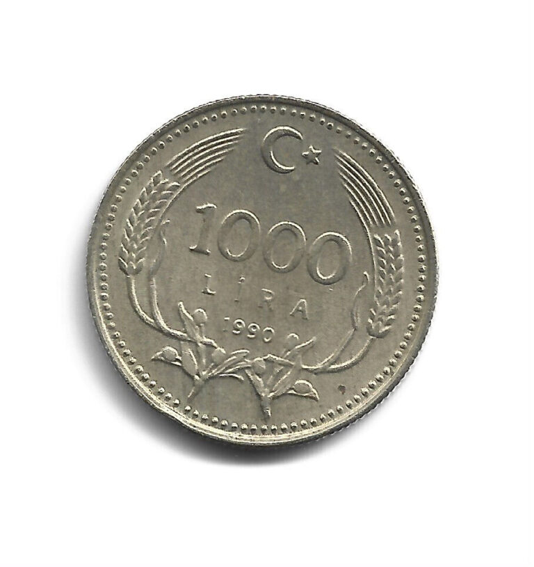 Read more about the article World Coins – Turkey 1000 Lira 1990 Coin KM# 997