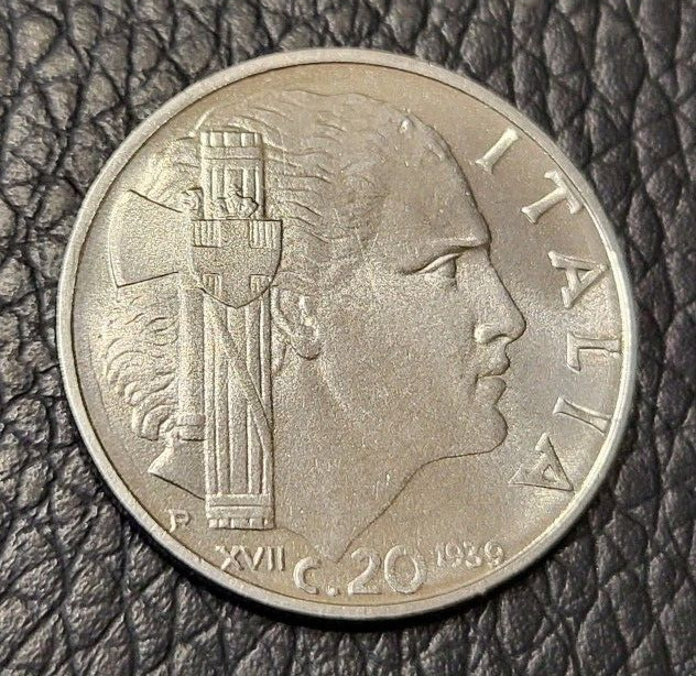 Read more about the article 1939 Italy 20 Centesimi Coin