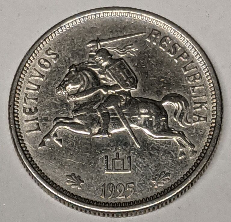 Read more about the article 1925 Silver 5 Penki Litai ~ Lithuania ~ KM#78