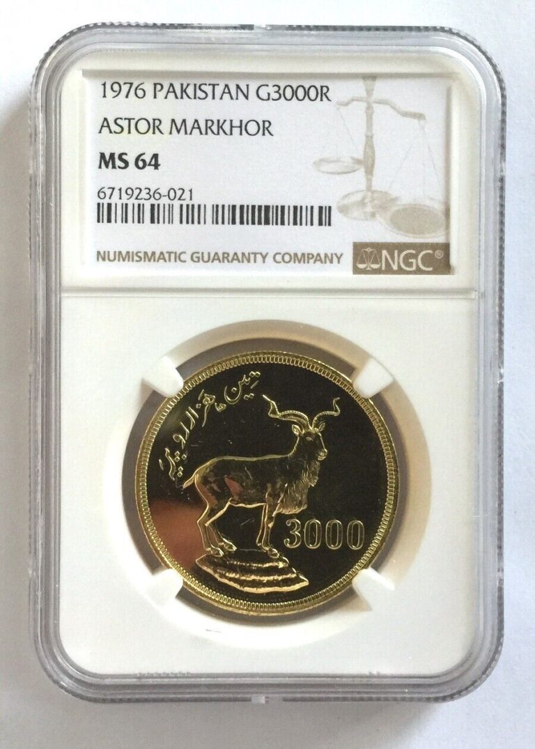 Read more about the article Pakistan 1976 Astor Markhor 3000 Rupees NGC MS64 Gold Coin UNC