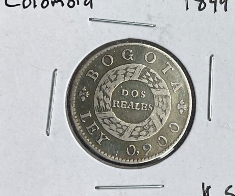 Read more about the article 1849 Nueva Granada Colombia 2 Reales – Bogota – Silver L2