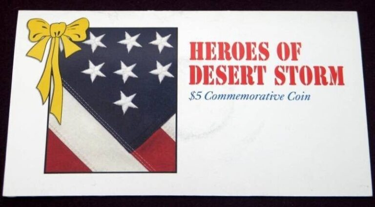 Read more about the article 1991  Heroes of Desert Storm $5 Commemorative Coin Marshall Islands ~~ PRISTINE