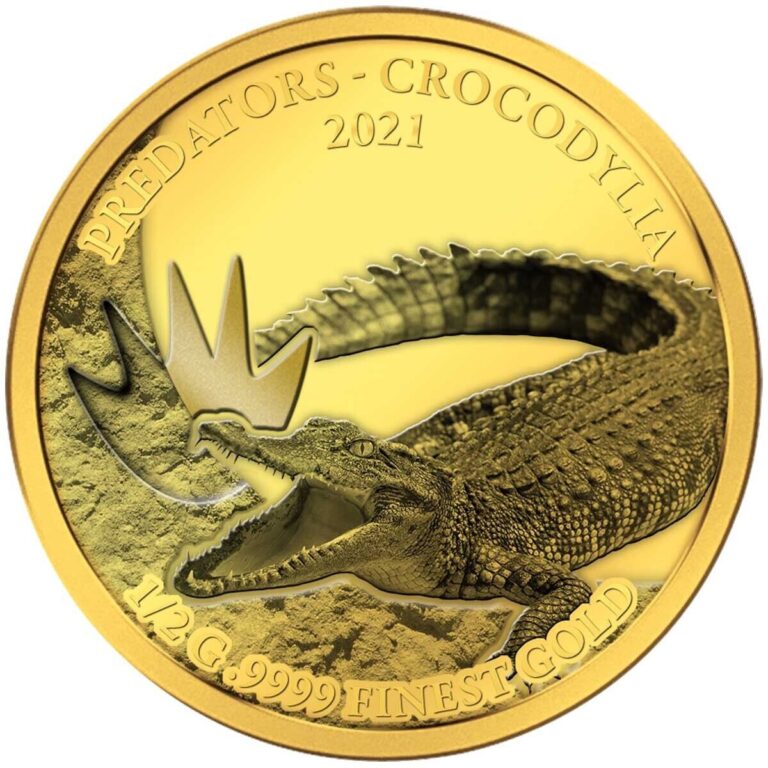 Read more about the article 2021 Senegal Gold Coin Crocodile Reptiles Predators Proof Wildlife WWF RARE