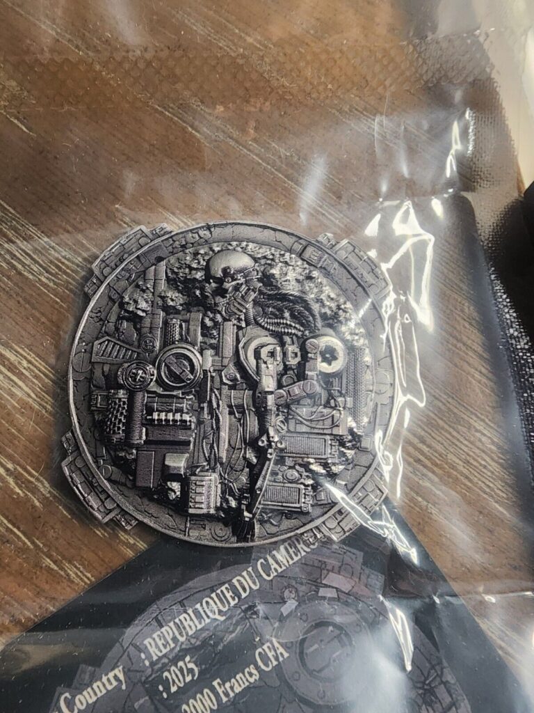 Read more about the article 2025 Cameroon SteamPunk Machina  2oz .999 Silver High Relief Coin 45/199