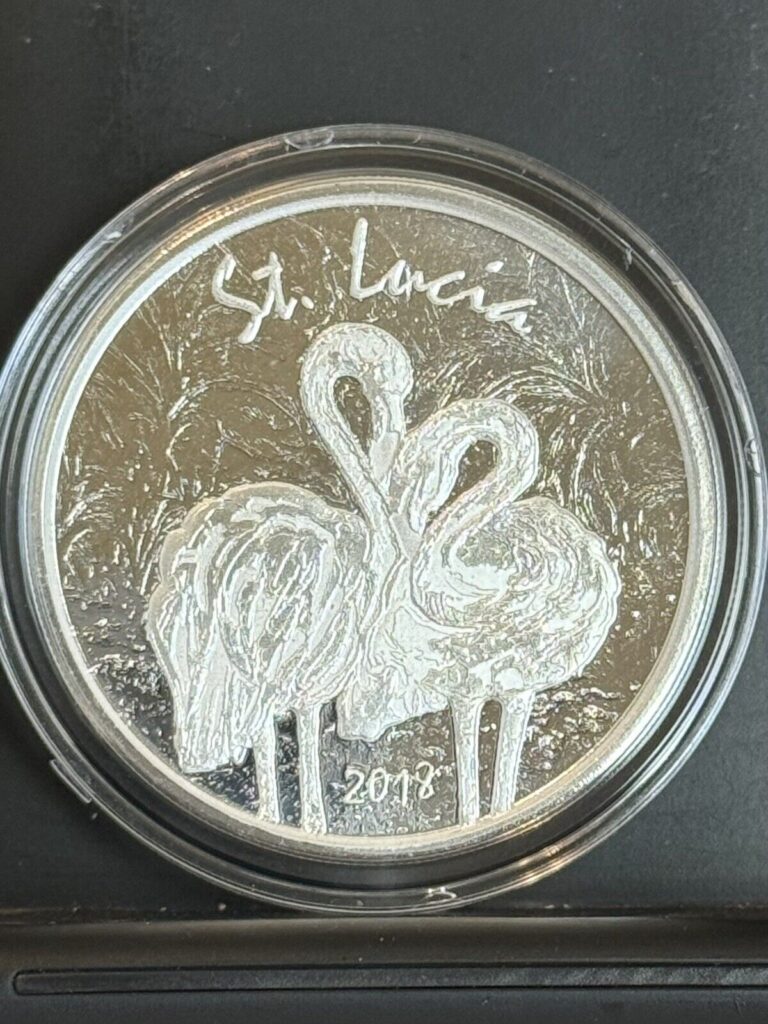 Read more about the article 2018 St. Lucia 1oz Silver Flamingo two Dollar Coin in capsule LOOK!