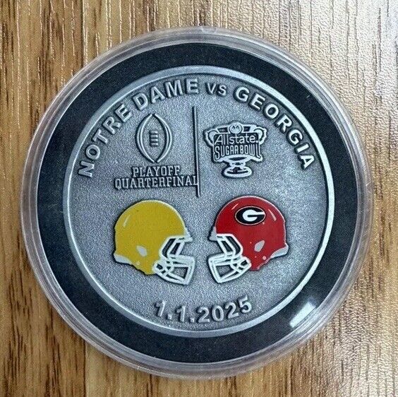 Read more about the article Notre Dame Football Vs Georgia 2025 Allstate Sugar Bowl Playoff Coin New