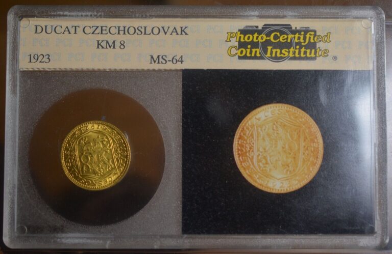 Read more about the article 1923 CZECHOSLOVAKIA GOLD DUCAT 5TH ANNIV. / Duke Wenceslas KM8 RARE HOLDER