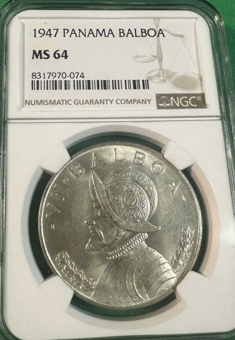 Read more about the article 1947 Panama Balboa Silver Coin NGC MS64 Bright Luster Low Mintage 074