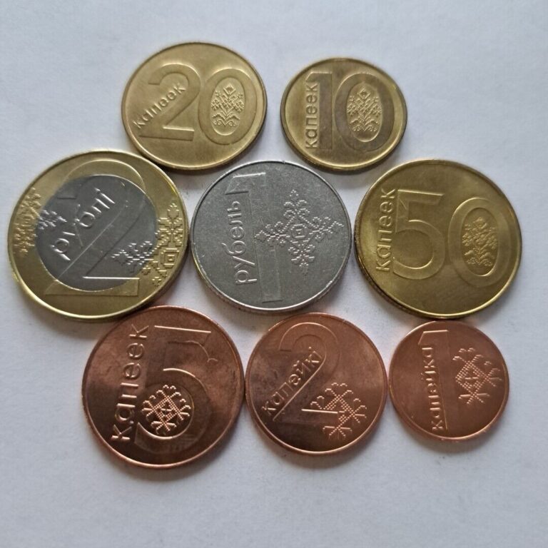 Read more about the article 2009 Belarus Coins Rubles Kopeks Set 8 Pcs.#533M