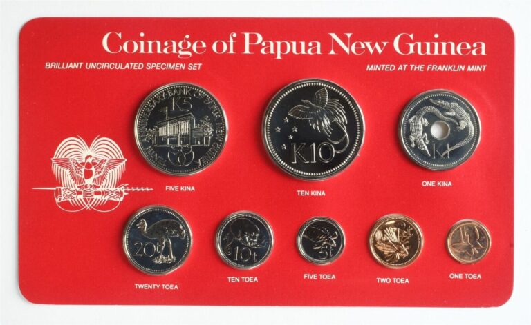 Read more about the article 1983 Coinage of Papua New Guinea 8 Coin Brilliant Uncirculated Specimen Set MS8