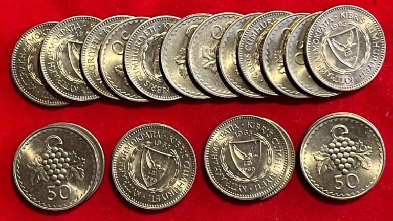 Read more about the article 3 lots of Cyprus  20 Coins from Mint Bag – 50 Mils 1963  Total 60 coins UNC  #S2