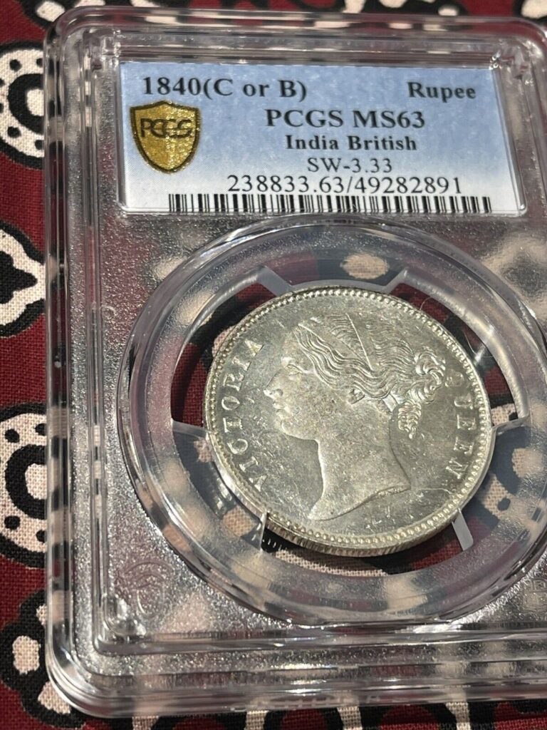 Read more about the article 1840 C or B British India Silver Rupee PCGS MS63 🌟🌟SW 3.33 🌟Gorgeous🌟