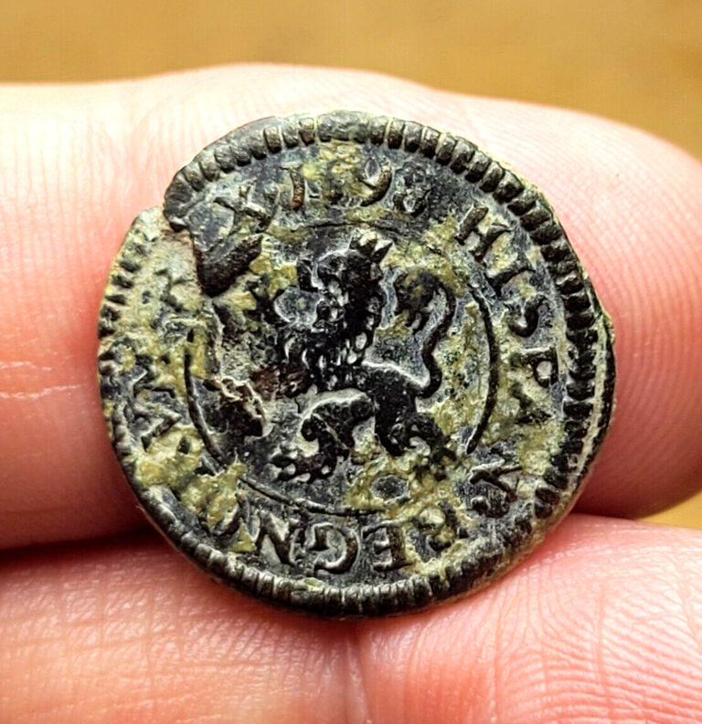 Read more about the article 1598 COLONIAL ERA SPAIN Philip III Copper 2 Maravedis cob