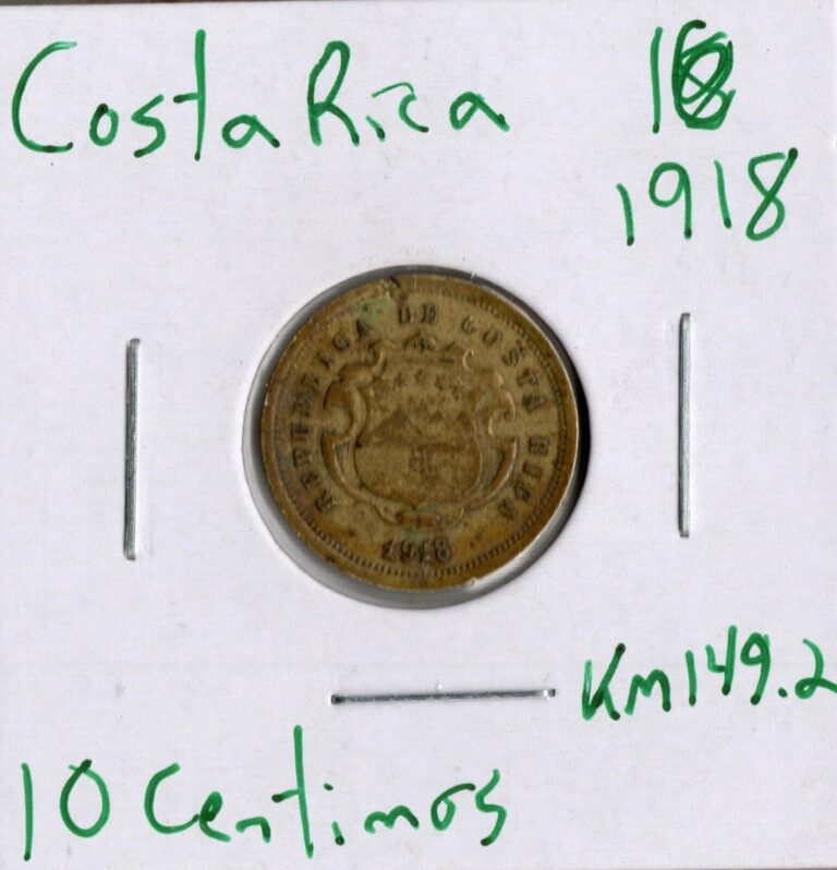 Read more about the article Coin Costa Rica 10 Centavos 1918 KM149.2