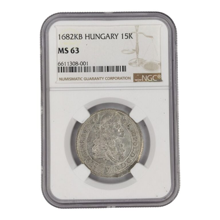 Read more about the article NGC MS63 1682 Hungary 15 Krajczar Silver Coin Leopold I ‘Louis The Hogmouth’