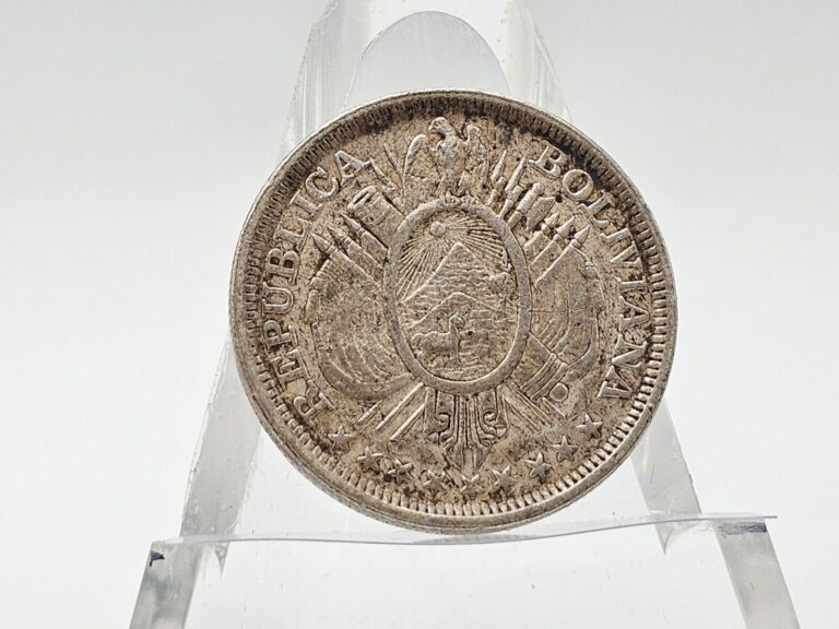 Read more about the article 1893 PTS C.B. Bolivia 50 Cents **BETTER GRADE WORLD SILVER**