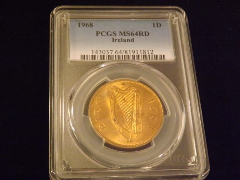 Read more about the article 1968  1D              Ireland                    PCGS MS 64 RD