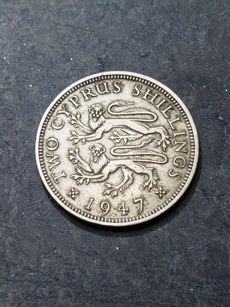 Read more about the article 1947 Cyprus 2 Shillings Coin  ***1 Year Type Coin***