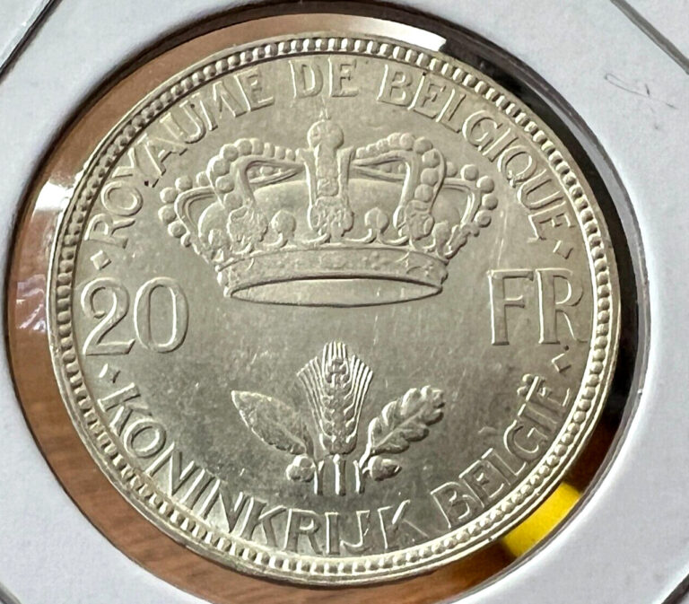 Read more about the article 1935 BELGIUM SILVER 20 FRANCS BRILLIANT UNCIRCULATED COIN