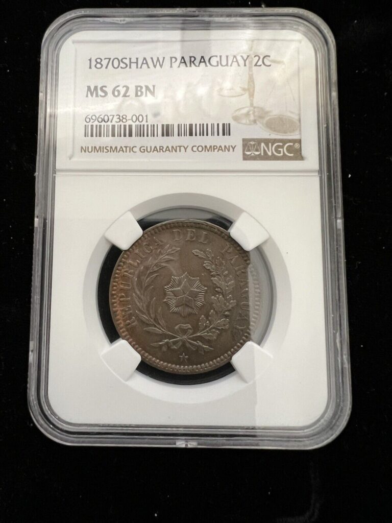 Read more about the article Paraguay 1870  2 Centesimos NGC MS-62 BN