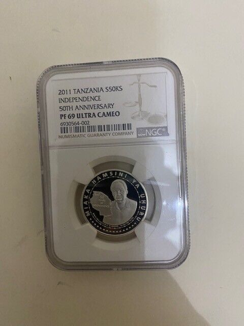 Read more about the article GRADED: Tanzania Commemorative Coin ” 50 years Independence” Silver 69  ( 2011)