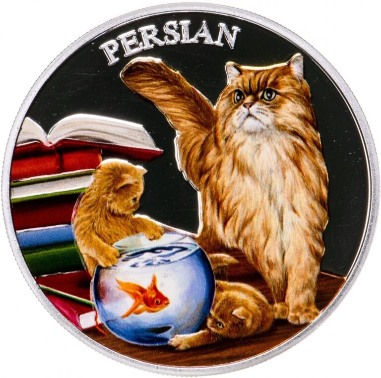 Read more about the article 2011 Rwanda Persian Cat 999 Silver Colored Proof Coin Kitten 500 Franc RARE