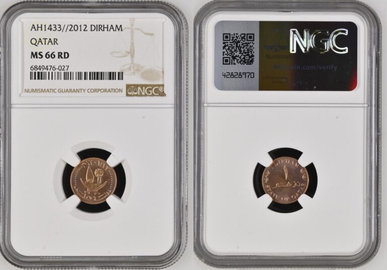 Read more about the article Qatar 2012 Dirham MS 66 RD Standard circulation coins KM # 69