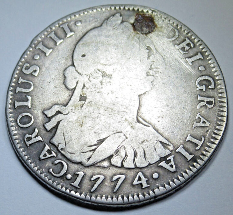 Read more about the article 1774 Plugged Spanish Bolivia Silver 4 Reales Genuine Antique 1700’s Pirate Coin