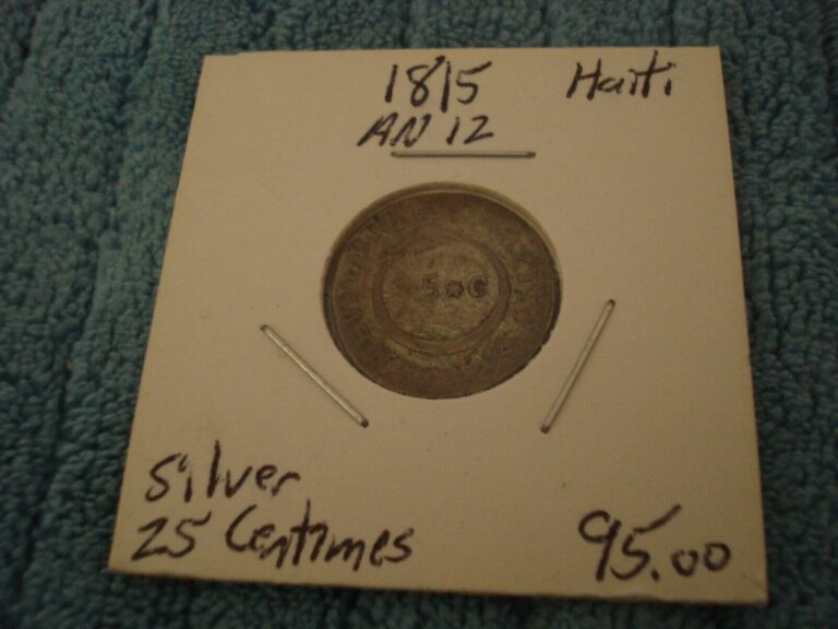 Read more about the article (1815) AN 12 HAITI REPUBLIC 25 CENTIMES KM12.2 – FREE SHIPPING