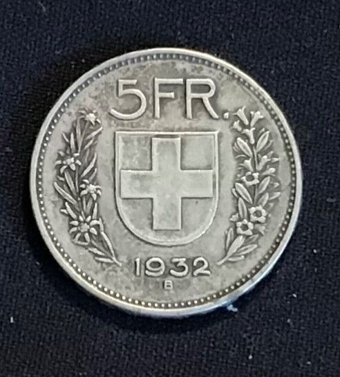 Read more about the article SWISS 5 FRANCS SILVER COIN  1932 ALL ORIGINAL