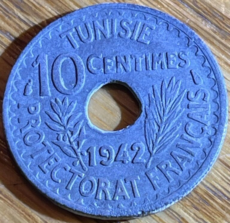 Read more about the article Tunisia 10 Centimes Coin  1361 (1942)  High Grade – Combined Shipping OK