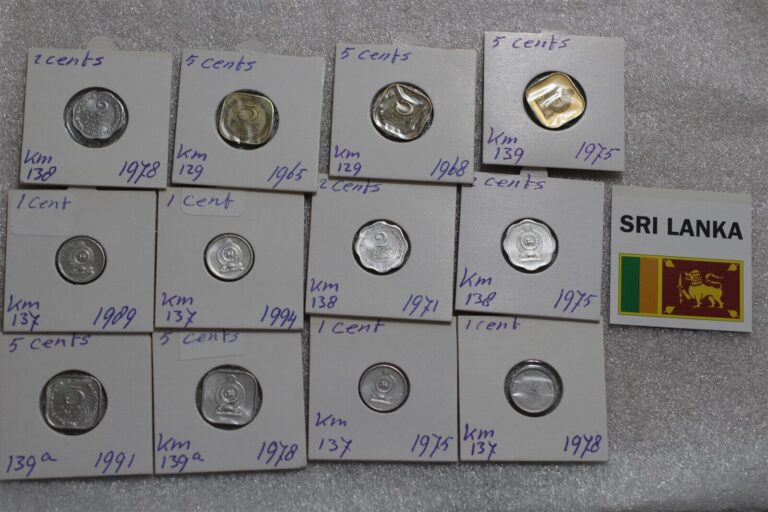 Read more about the article SRI LANKA – 1/2/5 CENTS – 12 COINS COLLECTION B49 #N373